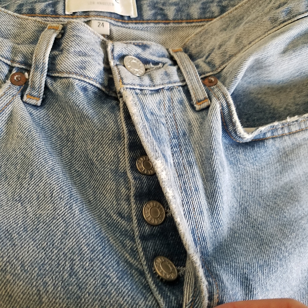 Agolde Lana Straight Legs Jeans Button Fly in Riptide Size 24 - Picture 12 of 16